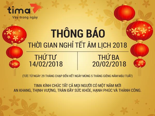 lich nghi tet 2018 tima
